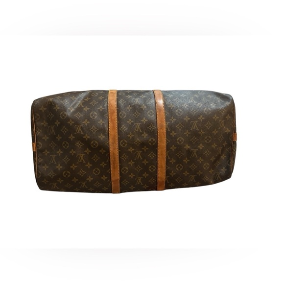Louis Vuitton Monogram Canvas Keepall Boston Bandouliere 55 Travel Tote Bag - Picture 5 of 14